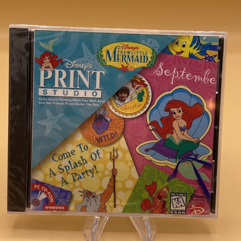Disney's Print Studio Little Mermaid PC CD-ROM Walt Disney For Windows SEALED.